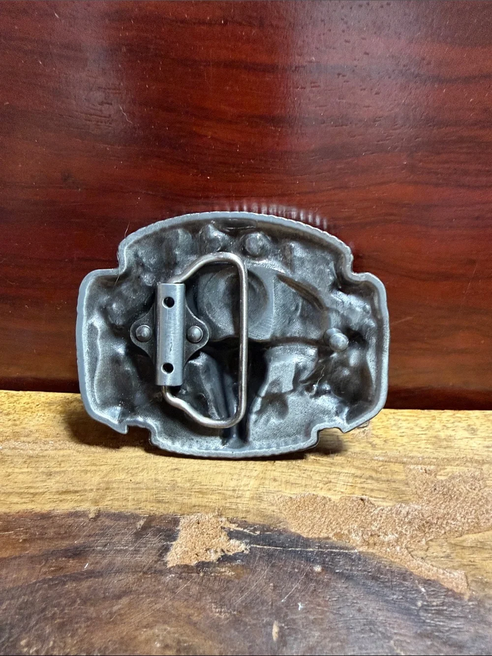 Texas Longhorn Enamel Belt Buckle – Red & Blue Accent